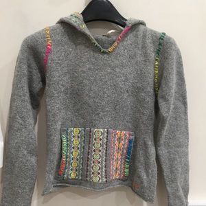 Free People short sweater hoodie grey multicolor